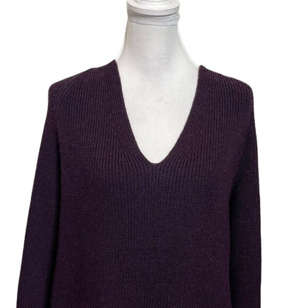 Athleta Switchback Pullover Sweater Women's XS Auberge Heather Merino Ribbed - Picture 4 of 11